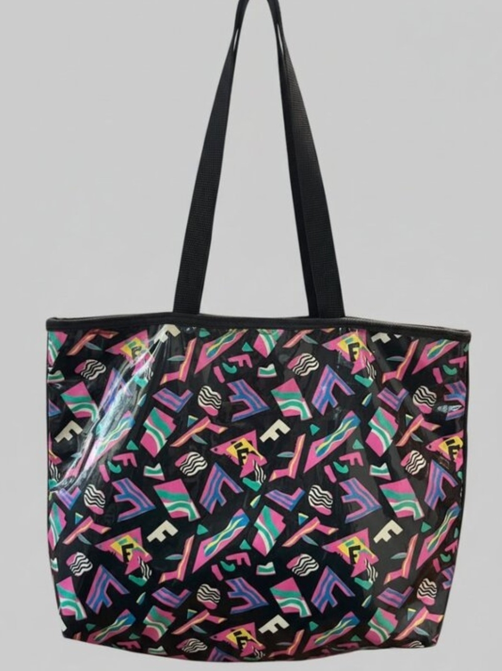 Fendi Vintage Fendi S.A.S. Multicolor Geometric Print Maxi Tote Bag